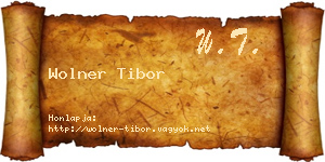 Wolner Tibor névjegykártya